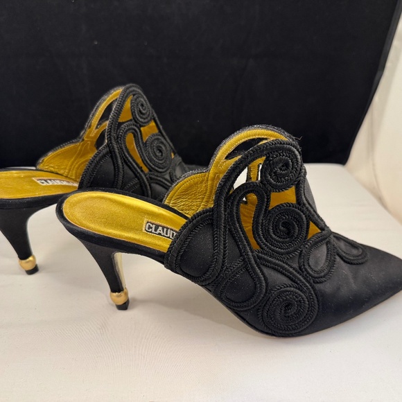 Claudio Merazzi High Mules in Black - Picture 3 of 5